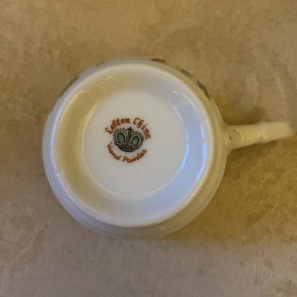 Lefton hand-painted rose pattern porcelain demitasse espresso tea cup saucer set - Picture 6 of 12